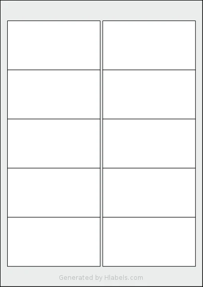 Avery® L7113 template with 10 rectangular 96 x 50.8 millimeter labels per sheet, on A4-size adhesive blank label sheets.