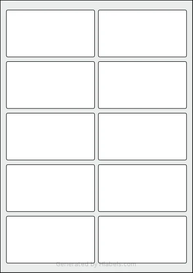 Avery® L7148 template with 10 rectangular 96 x 51 millimeter labels per sheet, on A4-size adhesive blank label sheets.