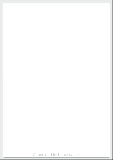 Avery® L7168 template with 2 rectangular 199.6 x 143.5 millimeter labels per sheet, on A4-size adhesive blank label sheets.