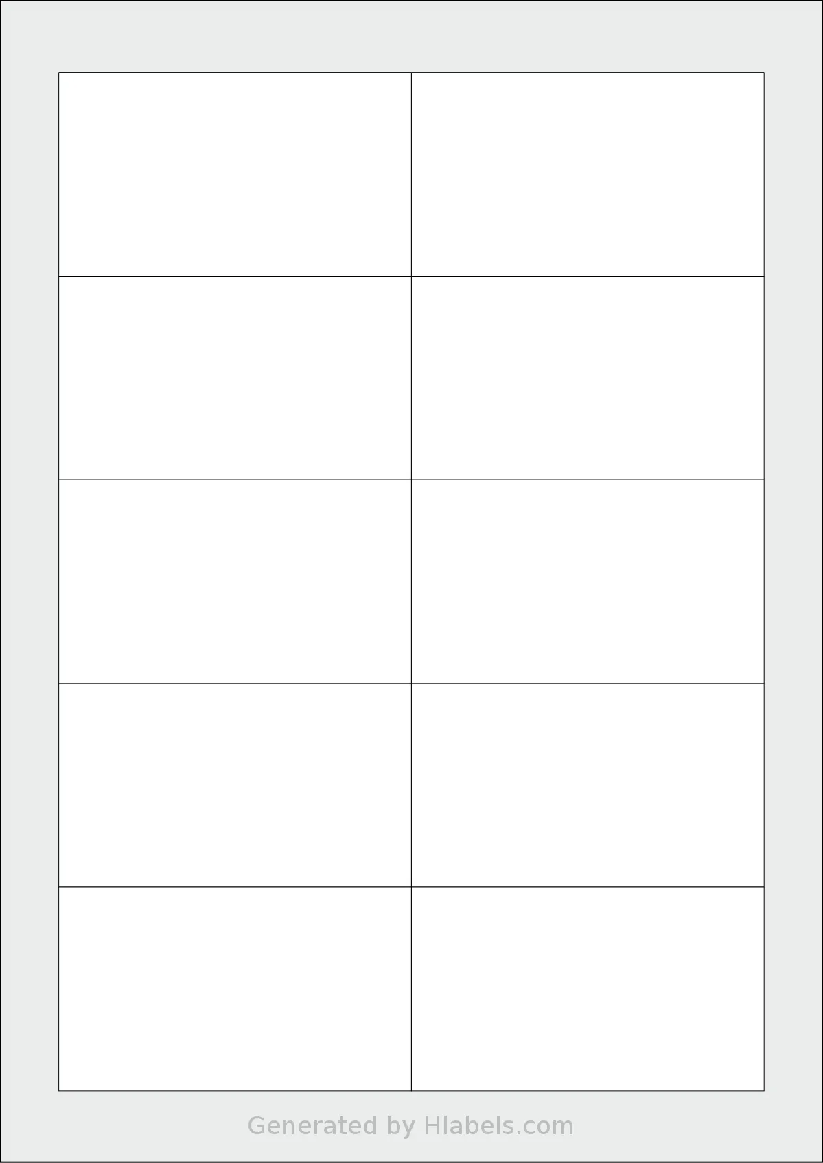 Avery® L7414 template with 10 rectangular 90 x 52 millimeter labels per sheet, on A4-size adhesive blank label sheets.