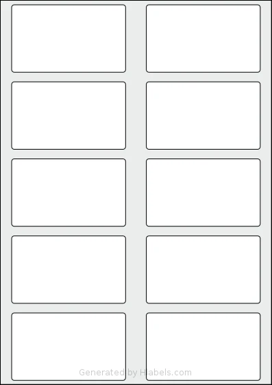 Avery® L7427 template with 10 rectangular 88 x 52 millimeter labels per sheet, on A4-size adhesive blank label sheets.