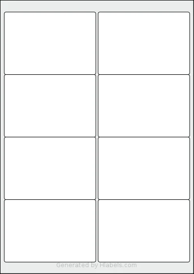 Avery® L7993 template with 8 rectangular 99.1 x 67.7 millimeter labels per sheet, on A4-size adhesive blank label sheets.