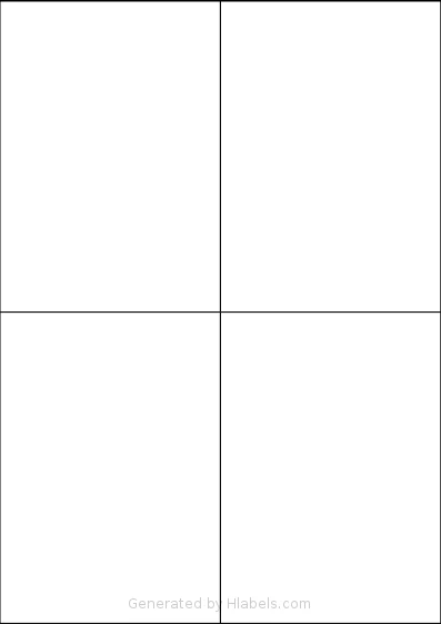 Avery® Zweckform 105x148 template with 4 rectangular 105 x 148 millimeter labels per sheet, on A4-size adhesive blank label sheets.