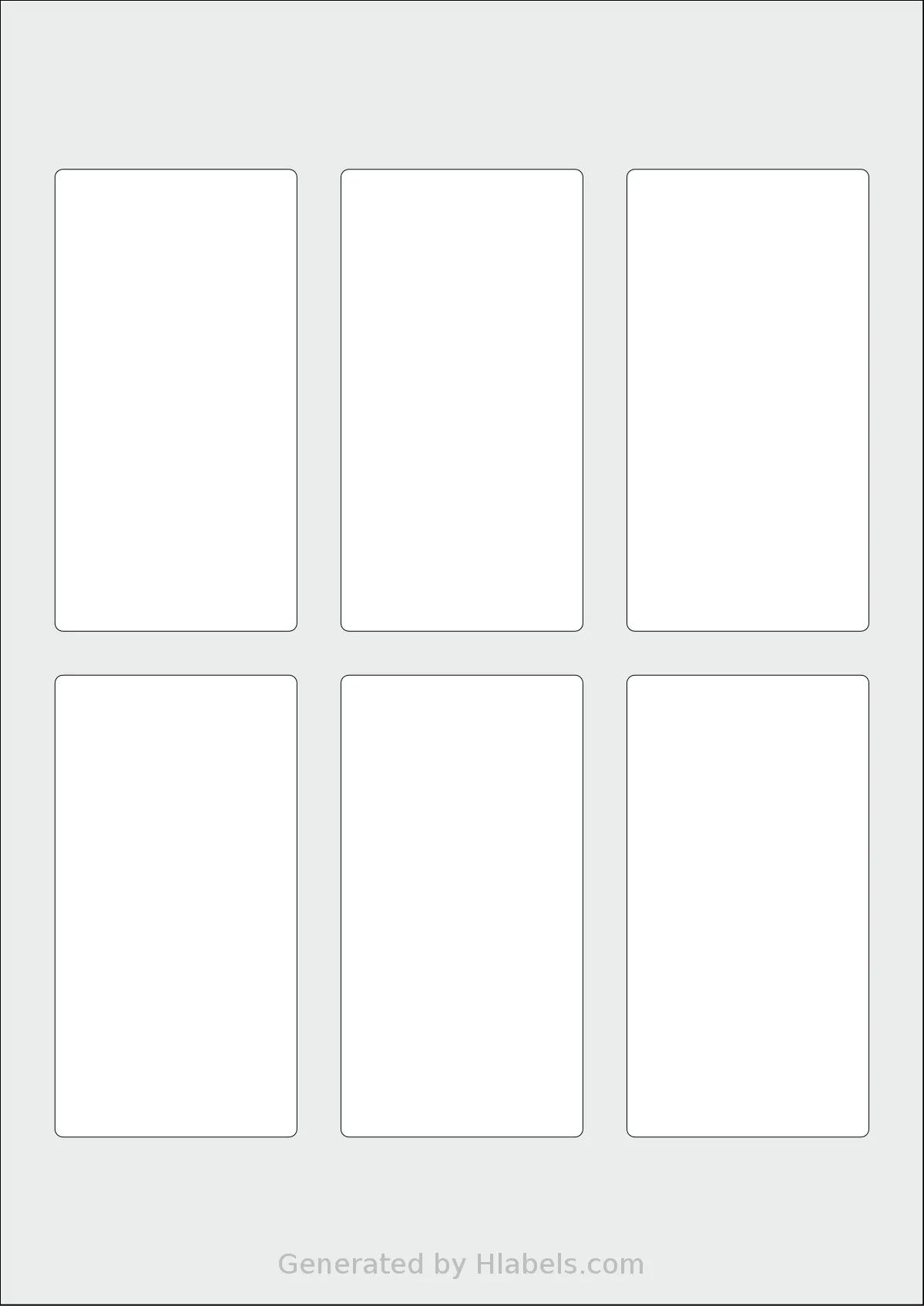 Avery® Zweckform 105x55 template with 6 rectangular 55 x 105 millimeter labels per sheet, on A4-size adhesive blank label sheets.