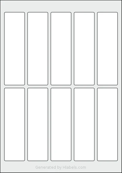 Avery® Zweckform 125x35 template with 10 rectangular 35 x 125 millimeter labels per sheet, on A4-size adhesive blank label sheets.