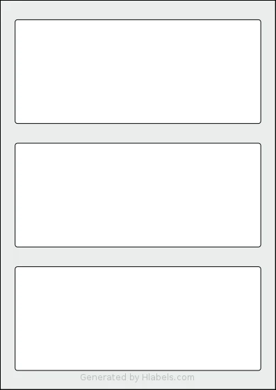 Avery® Zweckform 187x79 template with 3 rectangular 187 x 79 millimeter labels per sheet, on A4-size adhesive blank label sheets.