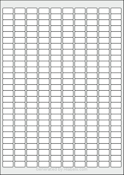 Avery® Zweckform 18x10 template with 270 rectangular 17.8 x 10 millimeter labels per sheet, on A4-size adhesive blank label sheets.