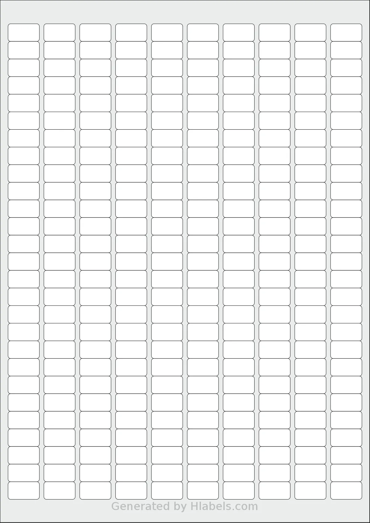 Avery® Zweckform 18x10 template with 270 rectangular 17.8 x 10 millimeter labels per sheet, on A4-size adhesive blank label sheets.