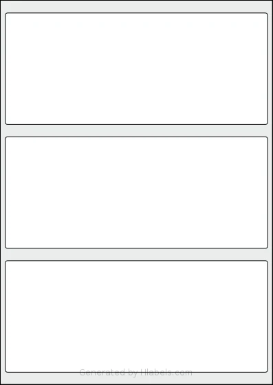 Avery® Zweckform 202x86 template with 3 rectangular 202 x 86 millimeter labels per sheet, on A4-size adhesive blank label sheets.