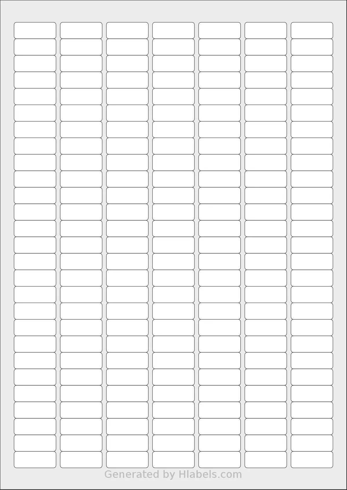 Avery® Zweckform 25x10 template with 189 rectangular 25.4 x 10 millimeter labels per sheet, on A4-size adhesive blank label sheets.