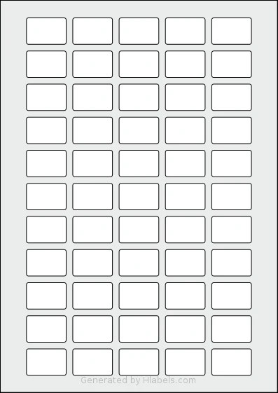 Avery® Zweckform 30x20 template with 55 rectangular 30 x 20 millimeter labels per sheet, on A4-size adhesive blank label sheets.