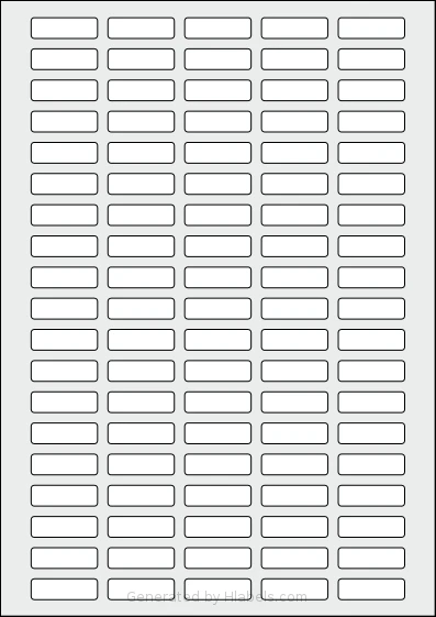 Avery® Zweckform 32x10 template with 95 rectangular 32 x 10 millimeter labels per sheet, on A4-size adhesive blank label sheets.