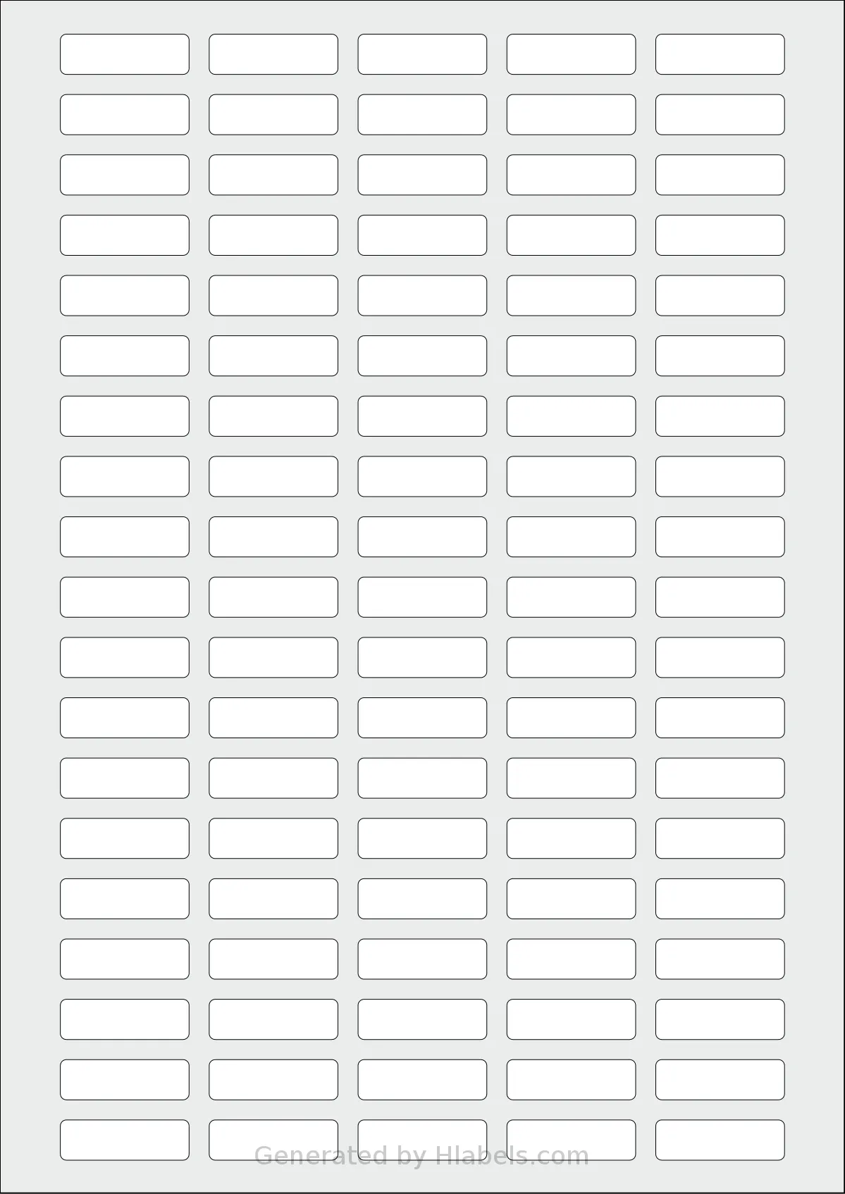 Avery® Zweckform 32x10 template with 95 rectangular 32 x 10 millimeter labels per sheet, on A4-size adhesive blank label sheets.