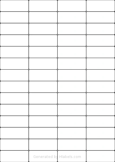 Avery® Zweckform 3668 Template Avery® Zweckform 3668 template with 56 rectangular 52.5 x 21.21 millimeter labels per sheet, on A4-size adhesive blank label sheets.