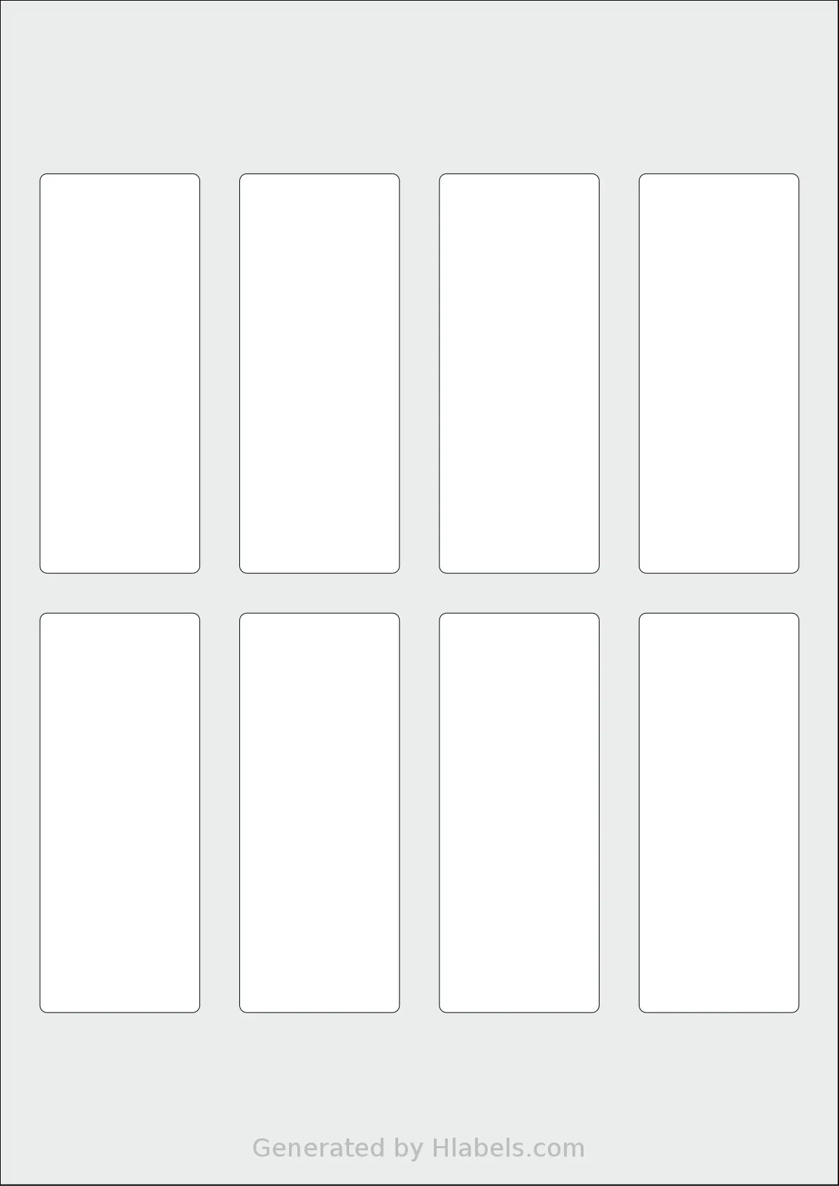 Avery® Zweckform 40x100 template with 8 rectangular 40 x 100 millimeter labels per sheet, on A4-size adhesive blank label sheets.
