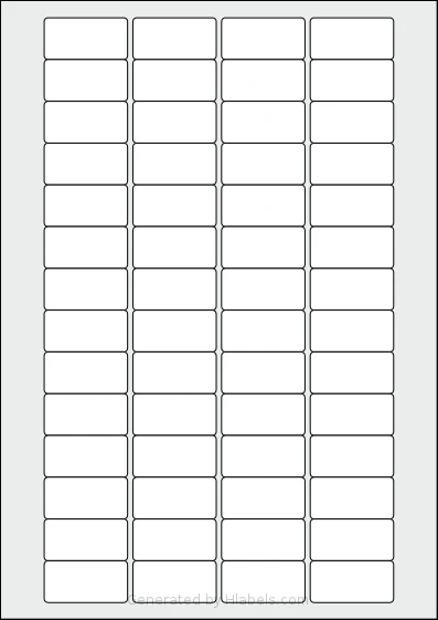 Avery® Zweckform 40x20 template with 56 rectangular 40 x 20 millimeter labels per sheet, on A4-size adhesive blank label sheets.