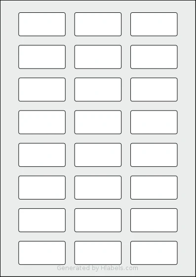 Avery® Zweckform 50x25 Template Avery® Zweckform 50x25 template with 24 rectangular 50 x 25 millimeter labels per sheet, on A4-size adhesive blank label sheets.