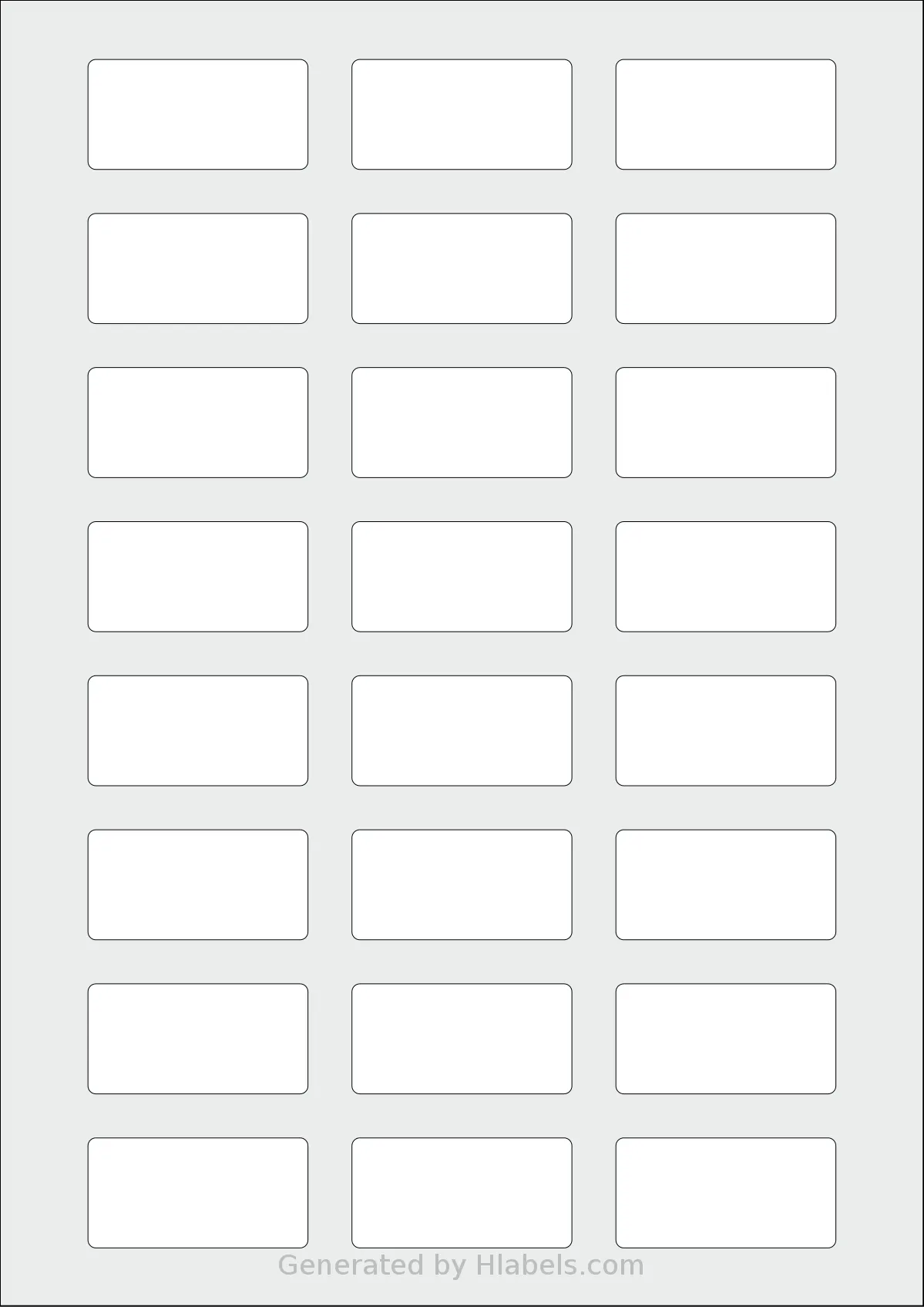 Avery® Zweckform 50x25 template with 24 rectangular 50 x 25 millimeter labels per sheet, on A4-size adhesive blank label sheets.