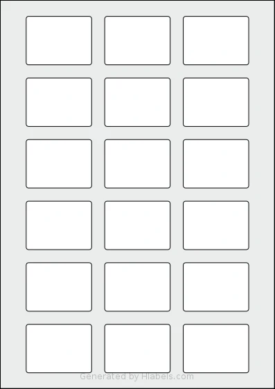 Avery® Zweckform 50x37 Template Avery® Zweckform 50x37 template with 18 rectangular 50 x 37 millimeter labels per sheet, on A4-size adhesive blank label sheets.