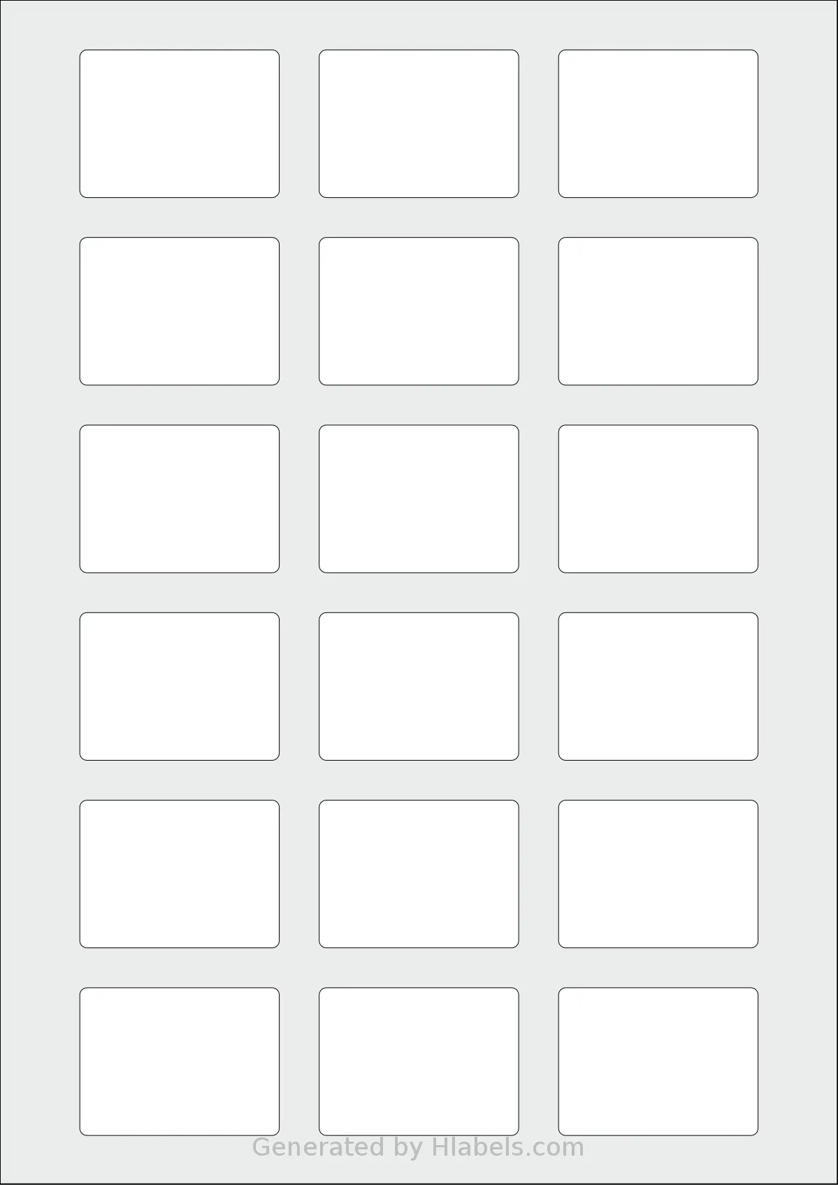 Avery® Zweckform 50x37 template with 18 rectangular 50 x 37 millimeter labels per sheet, on A4-size adhesive blank label sheets.