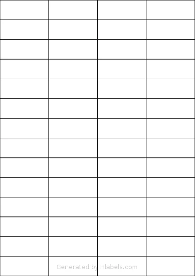 Avery® Zweckform 53x21 template with 56 rectangular 52.5 x 21.2 millimeter labels per sheet, on A4-size adhesive blank label sheets.
