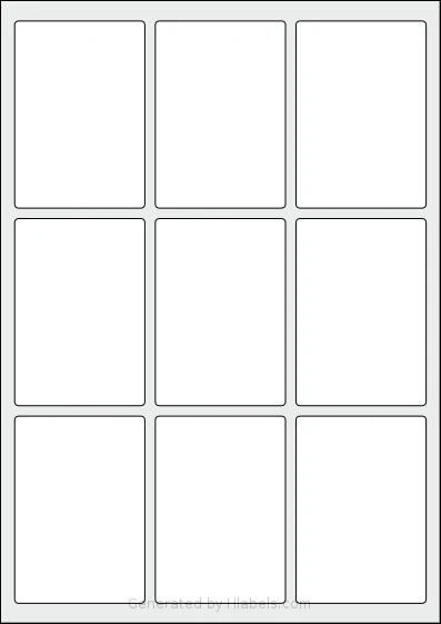 Avery® Zweckform 62x89 Template Avery® Zweckform 62x89 template with 9 rectangular 62 x 89 millimeter labels per sheet, on A4-size adhesive blank label sheets.