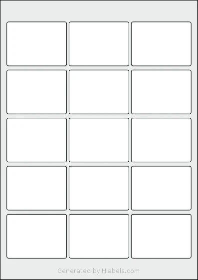 Avery® Zweckform 64x47 template with 15 rectangular 63.5 x 46.6 millimeter labels per sheet, on A4-size adhesive blank label sheets.