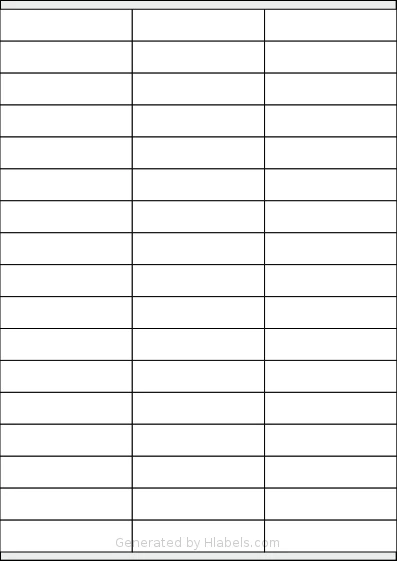 Avery® Zweckform 70x17 template with 51 rectangular 70 x 16.9 millimeter labels per sheet, on A4-size adhesive blank label sheets.