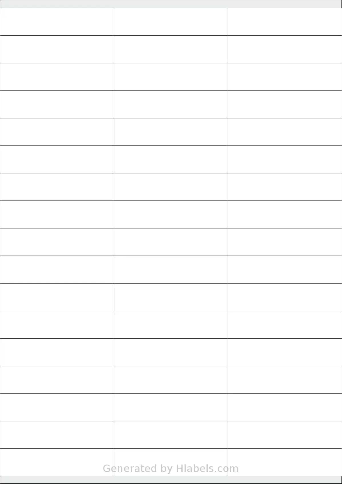 Avery® Zweckform 70x17 template with 51 rectangular 70 x 16.9 millimeter labels per sheet, on A4-size adhesive blank label sheets.