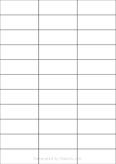 Avery® Zweckform 70x25 template with 33 rectangular 70 x 27.4 millimeter labels per sheet, on A4-size adhesive blank label sheets.