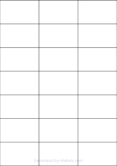 Avery® Zweckform 70x42 template with 21 rectangular 70 x 42.3 millimeter labels per sheet, on A4-size adhesive blank label sheets.