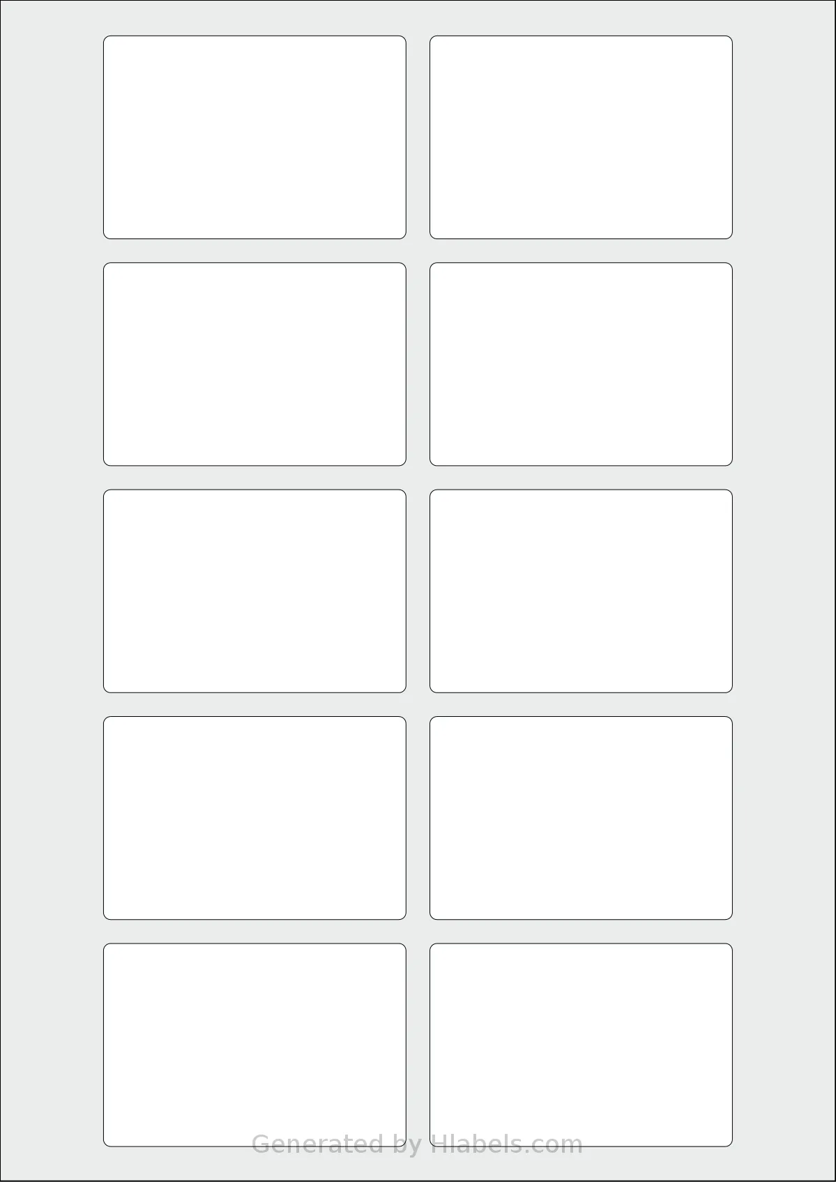 Avery® Zweckform 76x51 template with 10 rectangular 76 x 51 millimeter labels per sheet, on A4-size adhesive blank label sheets.