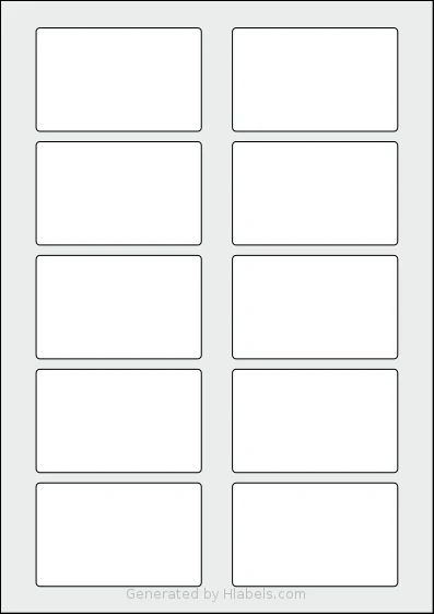 Avery® Zweckform 80x50 template with 10 rectangular 80 x 50 millimeter labels per sheet, on A4-size adhesive blank label sheets.