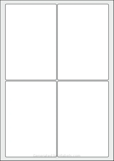 Avery® Zweckform 94x140 template with 4 rectangular 94 x 140 millimeter labels per sheet, on A4-size adhesive blank label sheets.