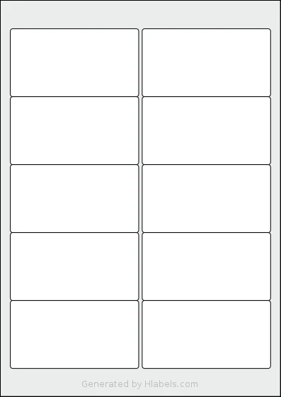 Avery® Zweckform 96x51 Template Avery® Zweckform 96x51 template with 10 rectangular 96 x 50.8 millimeter labels per sheet, on A4-size adhesive blank label sheets.