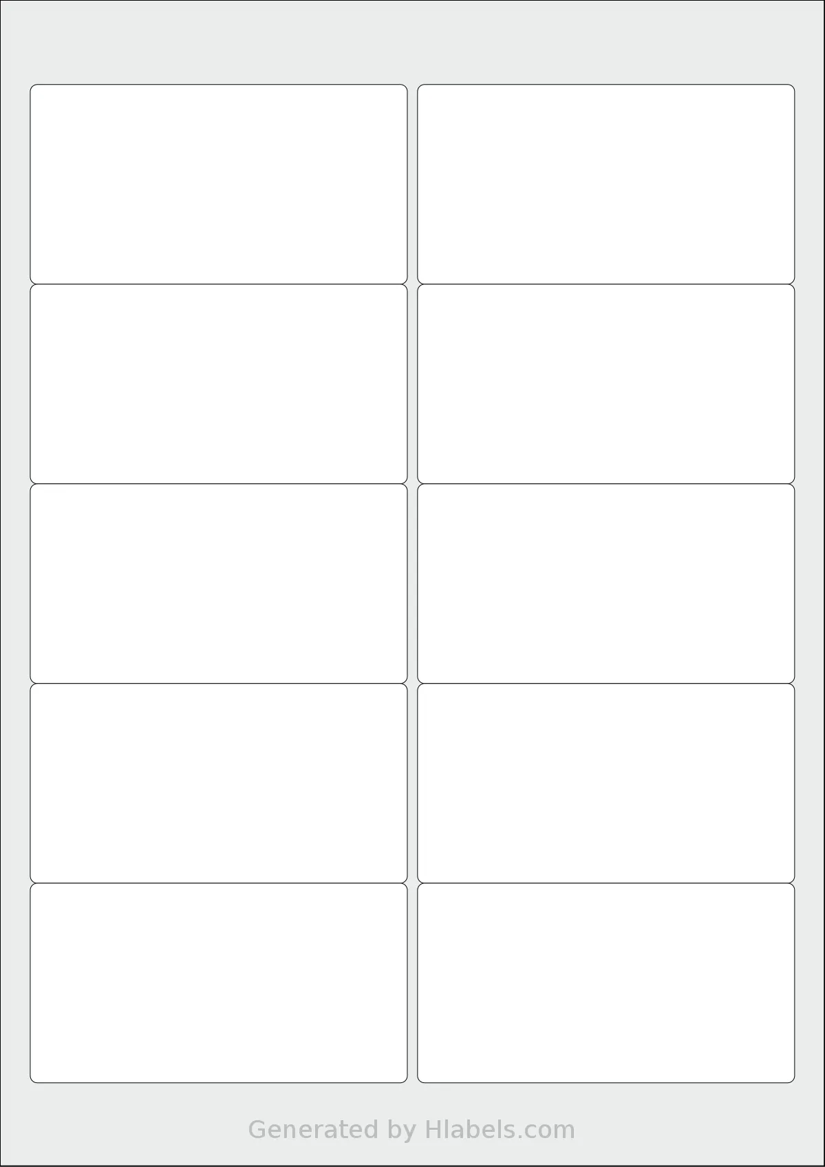 Avery® Zweckform 96x51 template with 10 rectangular 96 x 50.8 millimeter labels per sheet, on A4-size adhesive blank label sheets.