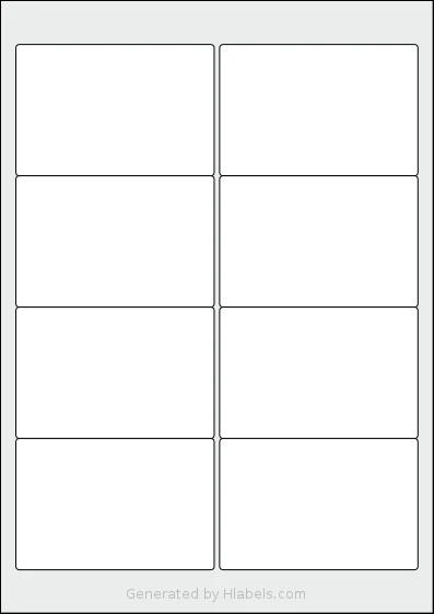 Avery® Zweckform 96x64 Template Avery® Zweckform 96x64 template with 8 rectangular 96 x 63.5 millimeter labels per sheet, on A4-size adhesive blank label sheets.