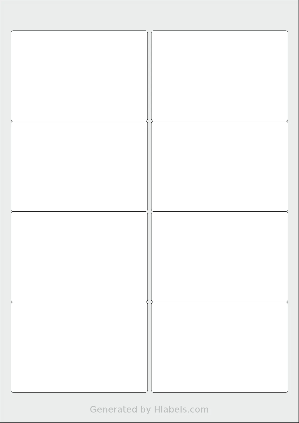 Avery® Zweckform 96x64 template with 8 rectangular 96 x 63.5 millimeter labels per sheet, on A4-size adhesive blank label sheets.