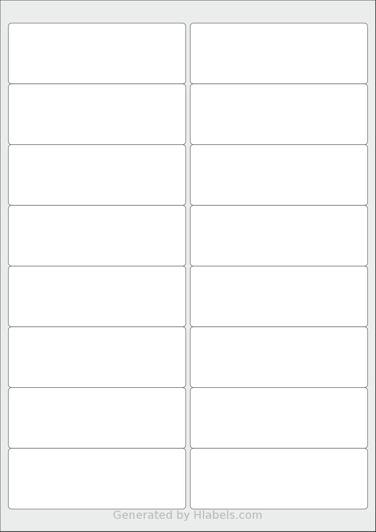 Avery® Zweckform 99x34 template with 16 rectangular 99.1 x 33.9 millimeter labels per sheet, on A4-size adhesive blank label sheets.