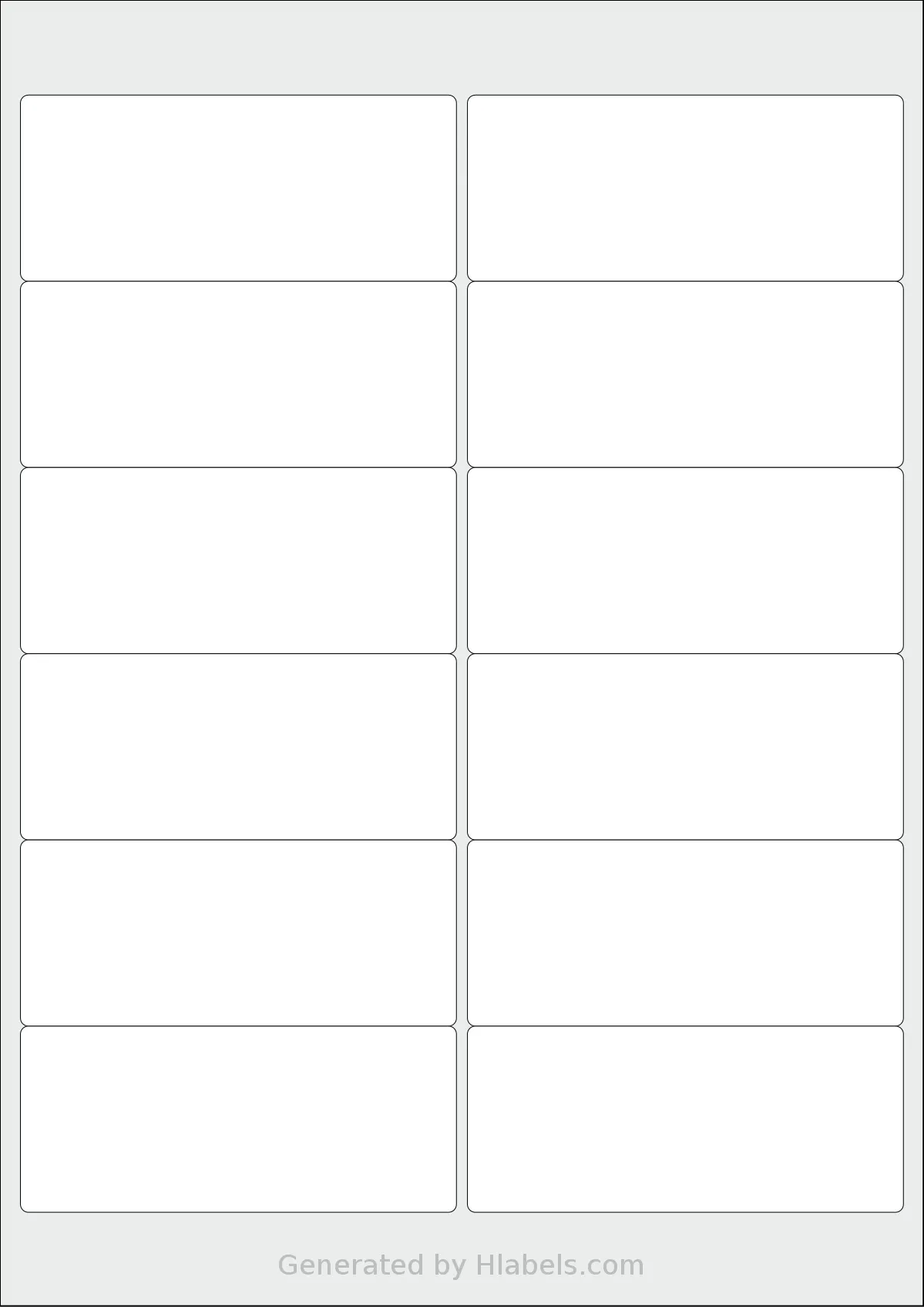 Avery® Zweckform 99x42 template with 12 rectangular 99.1 x 42.3 millimeter labels per sheet, on A4-size adhesive blank label sheets.