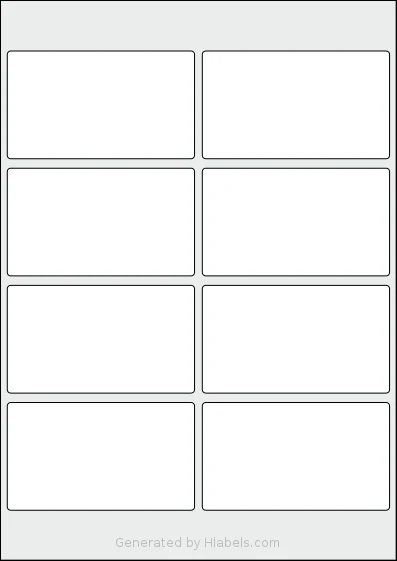 Avery® Zweckform 99x57 Template Avery® Zweckform 99x57 template with 8 rectangular 99.1 x 57 millimeter labels per sheet, on A4-size adhesive blank label sheets.