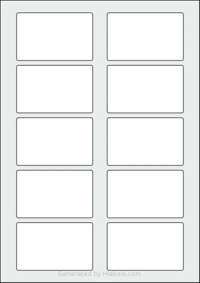 Avery® Zweckform L4785 template with 10 rectangular 80 x 50 millimeter labels per sheet, on A4-size adhesive blank label sheets.