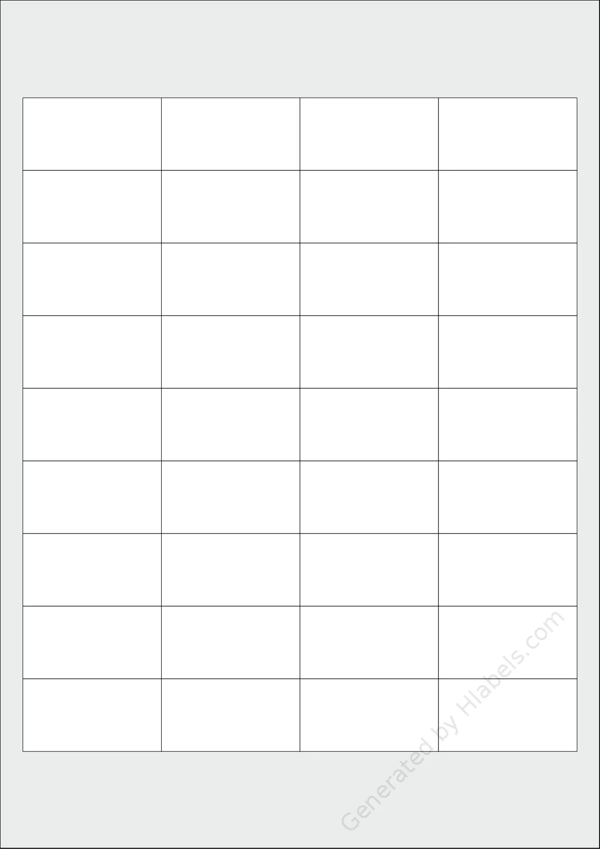 Etibox® 1119771 template with 36 rectangular 48.5 x 25.4 millimeter labels per sheet, on A4-size adhesive blank label sheets.