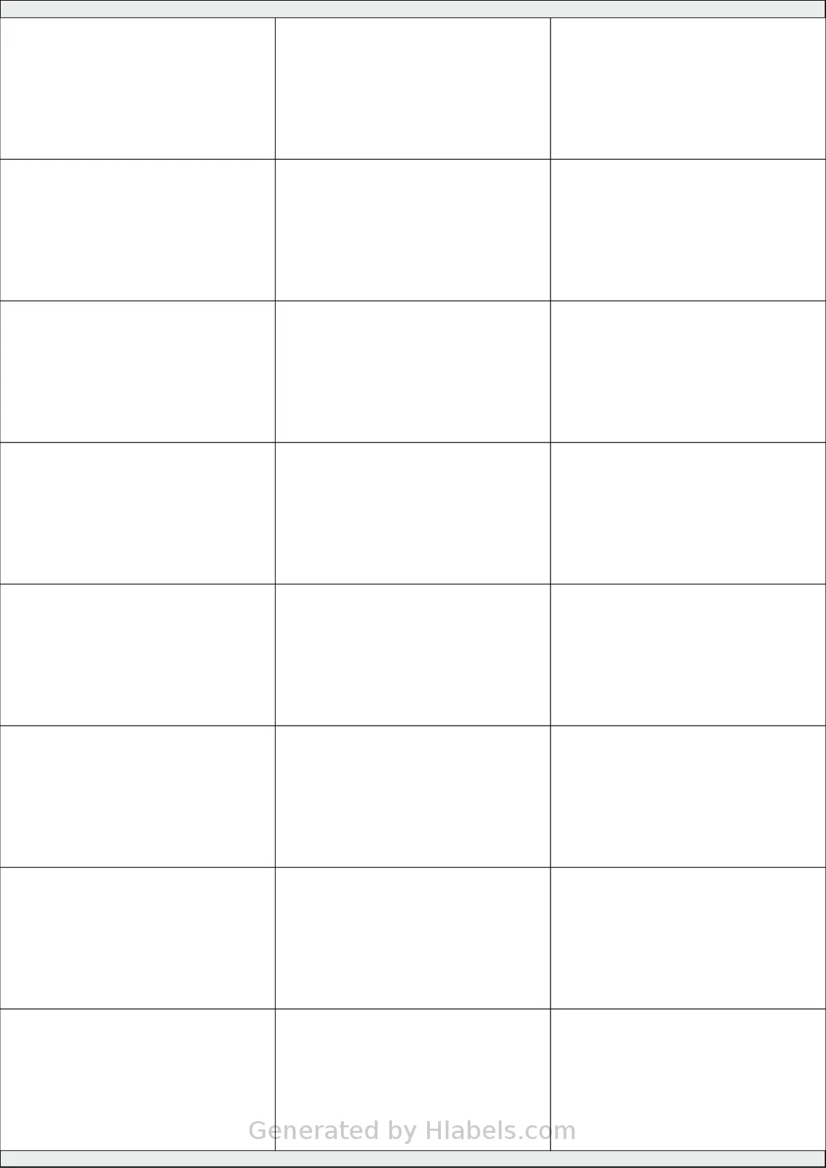 Europe100® ELA010 template with 24 rectangular 70 x 36 millimeter labels per sheet, on A4-size adhesive blank label sheets.