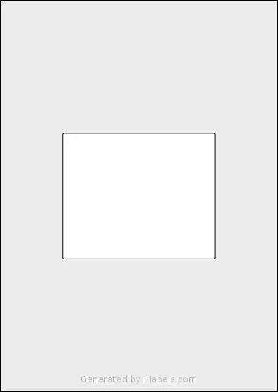 Flexilabels® FB1 template with 1 rectangular 115 x 95 millimeter labels per sheet, on A4-size adhesive blank label sheets.