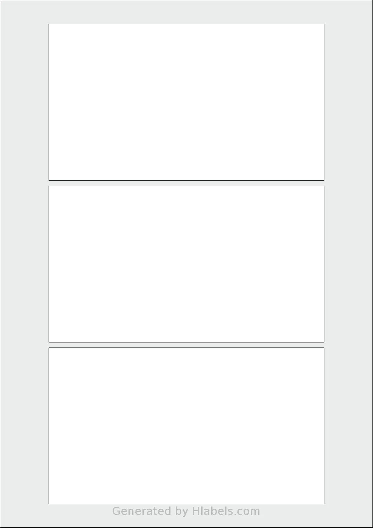 Flexilabels® FBB3 template with 3 rectangular 155 x 88 millimeter labels per sheet, on A4-size adhesive blank label sheets.
