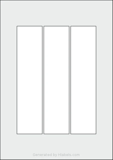 Flexilabels® FBEE3 template with 3 rectangular 47 x 200 millimeter labels per sheet, on A4-size adhesive blank label sheets.