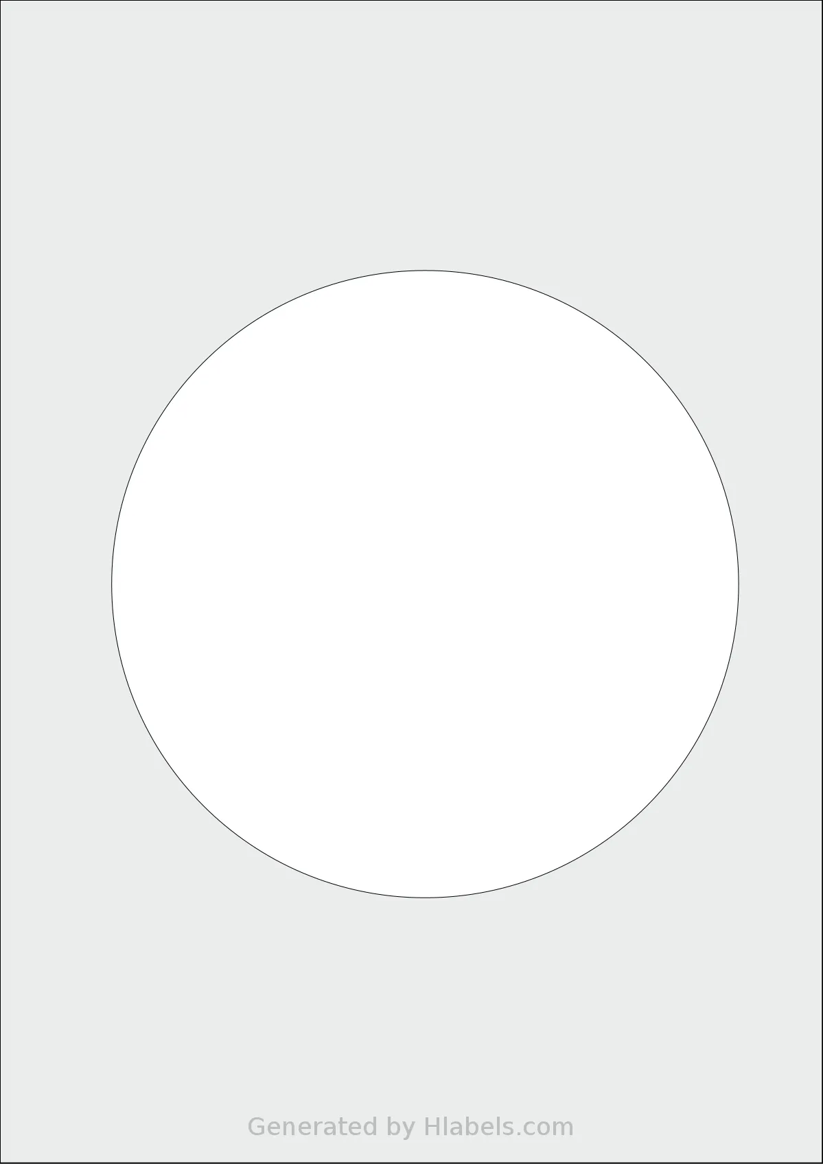 Flexilabels® FCE1 template with 1 circle labels per sheet, each 160 millimeter in diameter, on A4-size adhesive blank label sheets.
