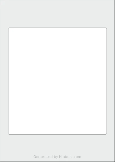 Flexilabels® FD1 template with 1 rectangular 180 x 195 millimeter labels per sheet, on A4-size adhesive blank label sheets.