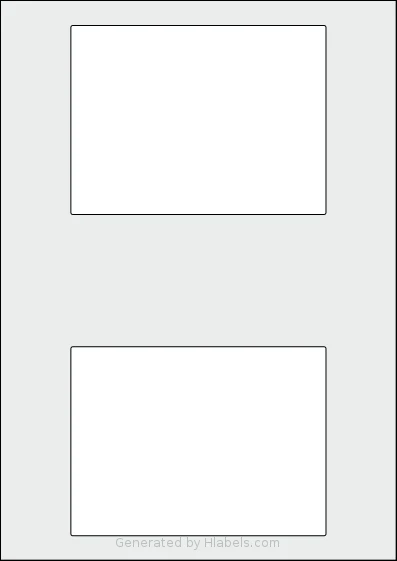 Flexilabels® FD2 template with 2 rectangular 135 x 100 millimeter labels per sheet, on A4-size adhesive blank label sheets.